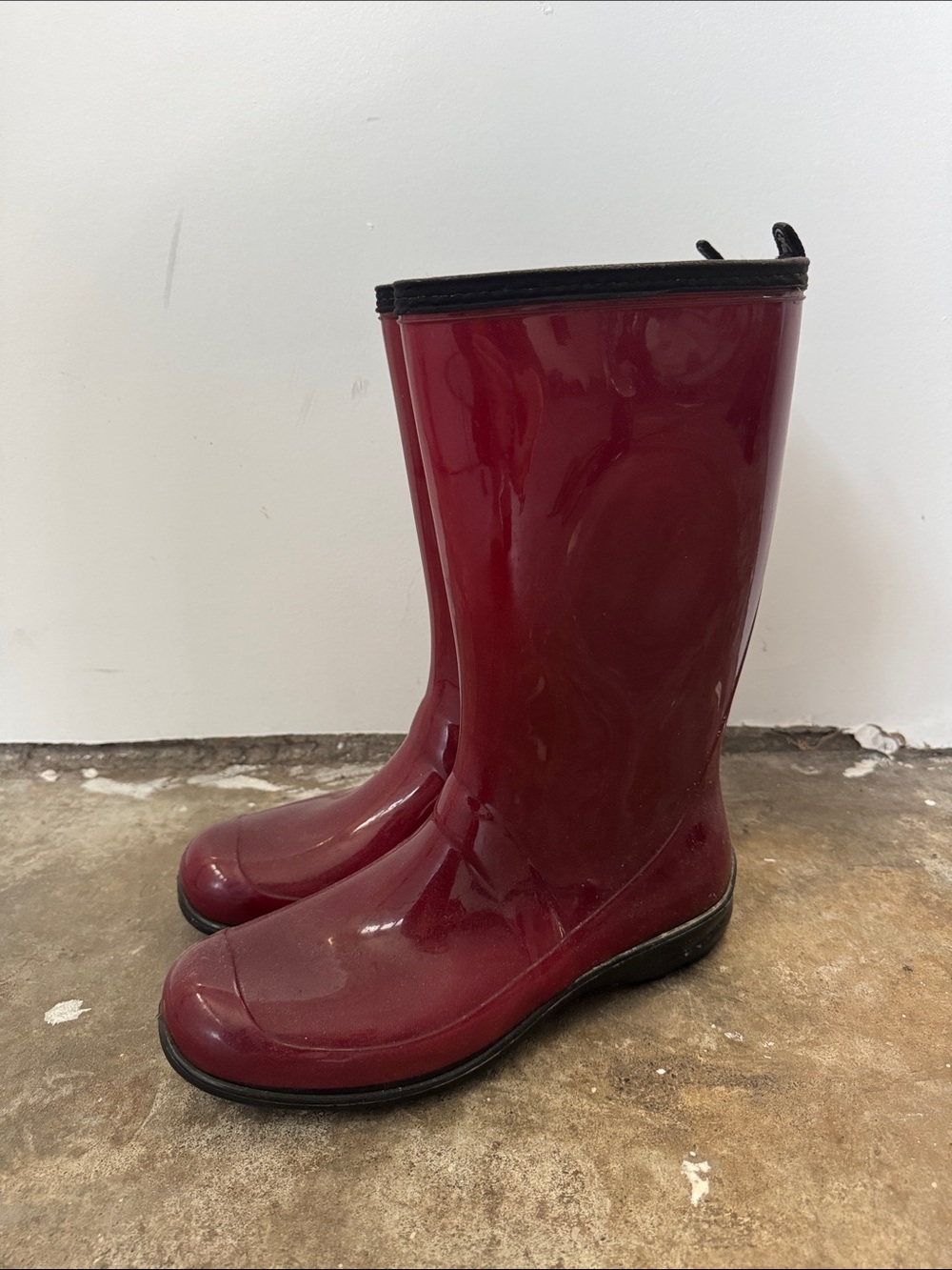 Women's Burgundy Waterproof Rain Boots